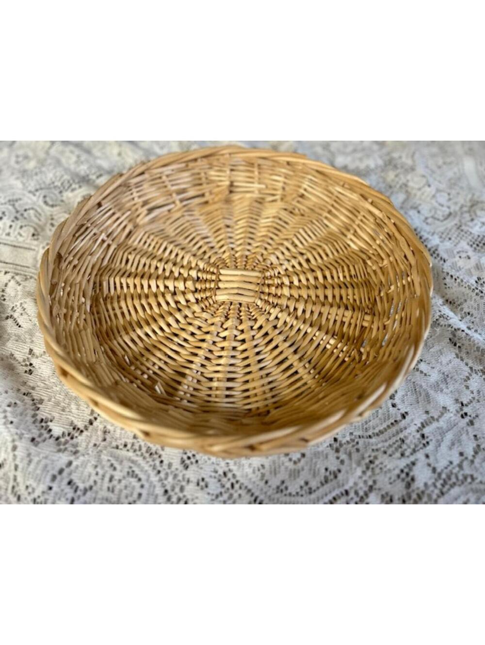 Round Woven Rattan Basket Tray